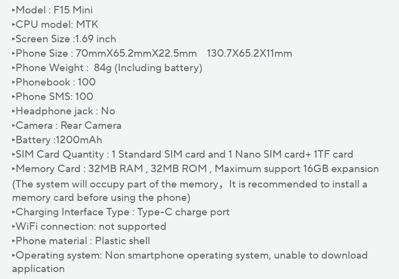 Servo F15 Mini Flip Phone