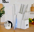XBJ 15 Piece Kitchen Knife Set With Sharpener