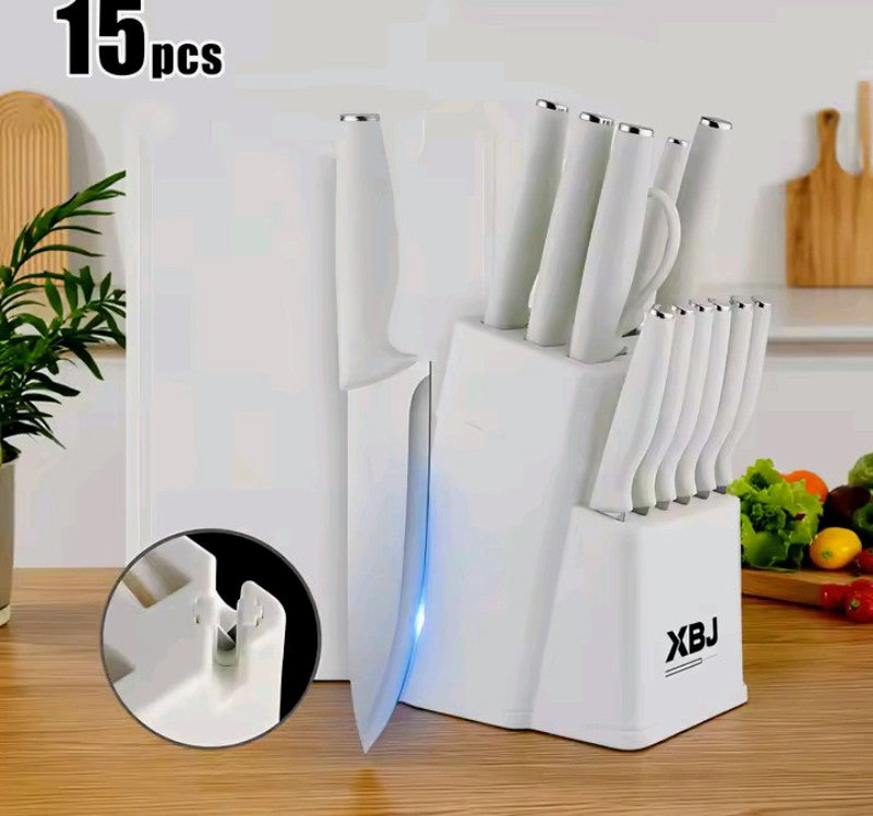 XBJ 15 Piece Kitchen Knife Set With Sharpener